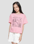 Nevada Boxy Cropped Print ParisKaos Lengan Pendek Anak Perempuan