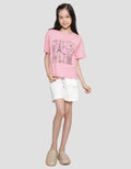 Nevada Boxy Cropped Print ParisKaos Lengan Pendek Anak Perempuan