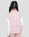 Nevada Knit Houndstooth Checks With Collar Girls Sweater