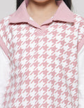 Nevada Knit Houndstooth Checks With Collar Girls Sweater