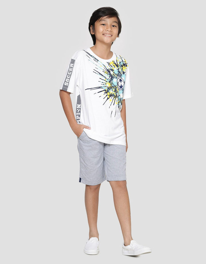 Aero Splash Soccer Print Kaos Lengan Pendek Anak Laki-laki