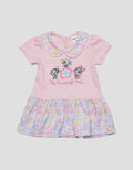 Pipiniko Character Powerpuff Girls Collar Print Midi Dress for Girls