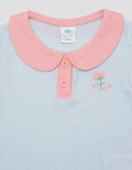 Pipiniko Rib Collar Flower 5 Collar Girls T-Shirt