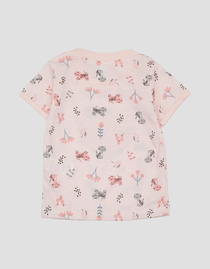 Pipiniko Full Print Kaos Lengan Pendek Anak Perempuan