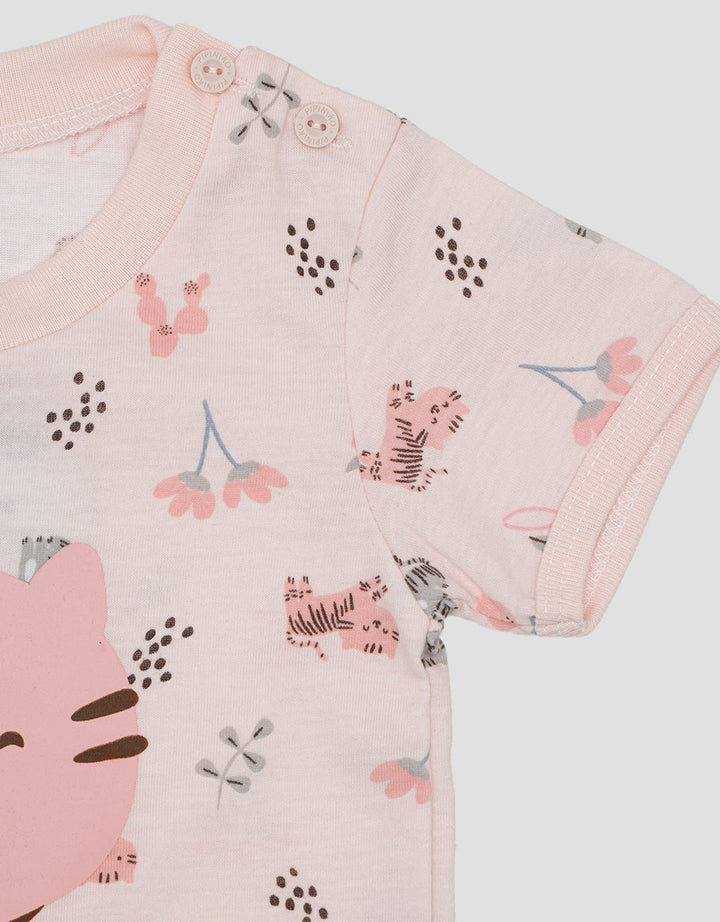 Pipiniko Full Print Kaos Lengan Pendek Anak Perempuan