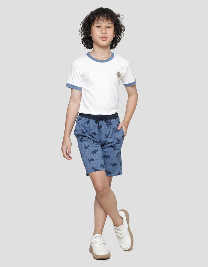 Little M Boys Fullprint Dino Pocket Shorts