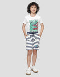 Little M Stripe Dino Celana Pendek Anak Laki-laki