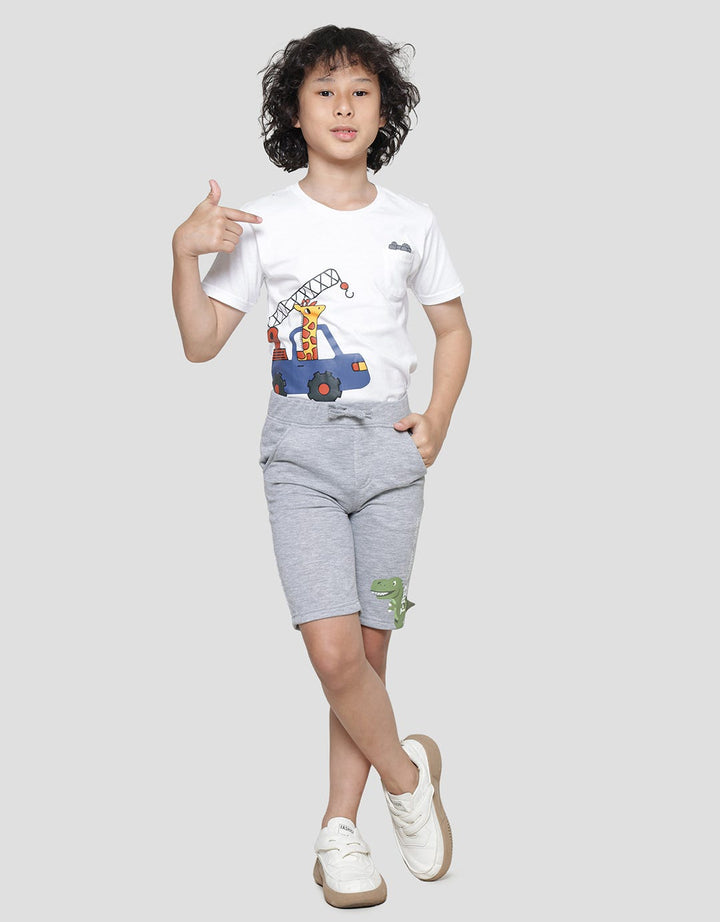 Little M Knit Terry Dino Cucuk Boys Shorts