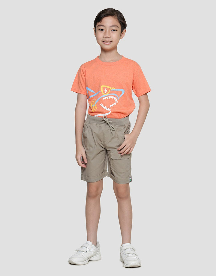 Little M Boys Dino Application Woven Shorts