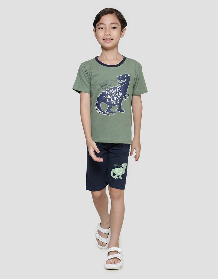 Little M Dino Rawrr I Love You Print Boys Outfits