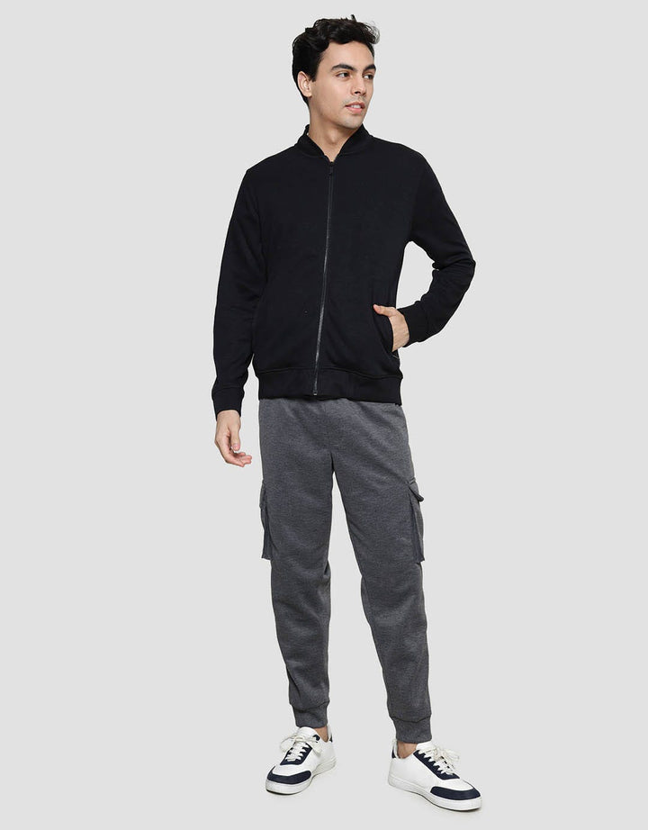 Cole Zip Knit Basic Rib Jaket Pria
