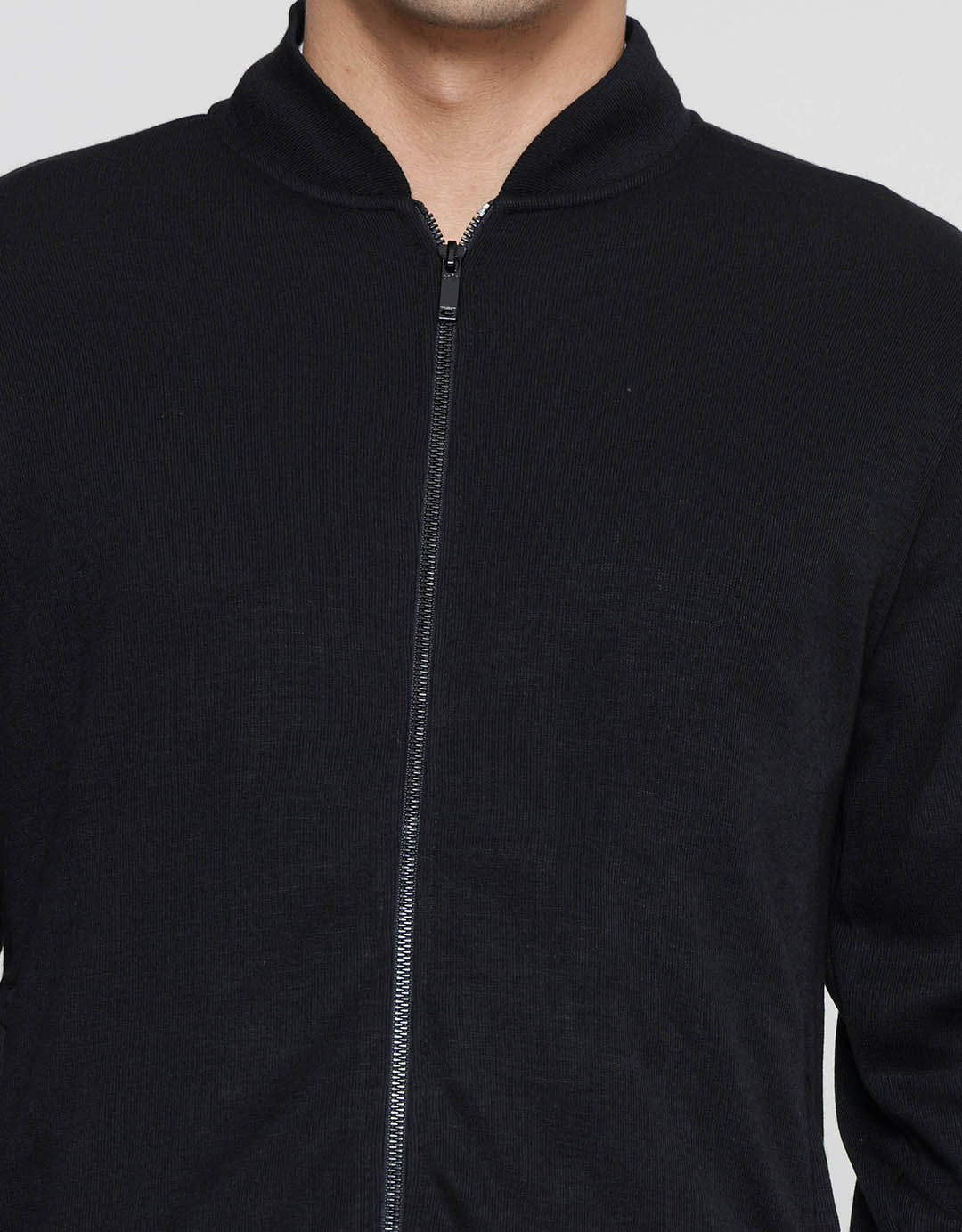 Cole Zip Knit Basic Rib Jaket Pria
