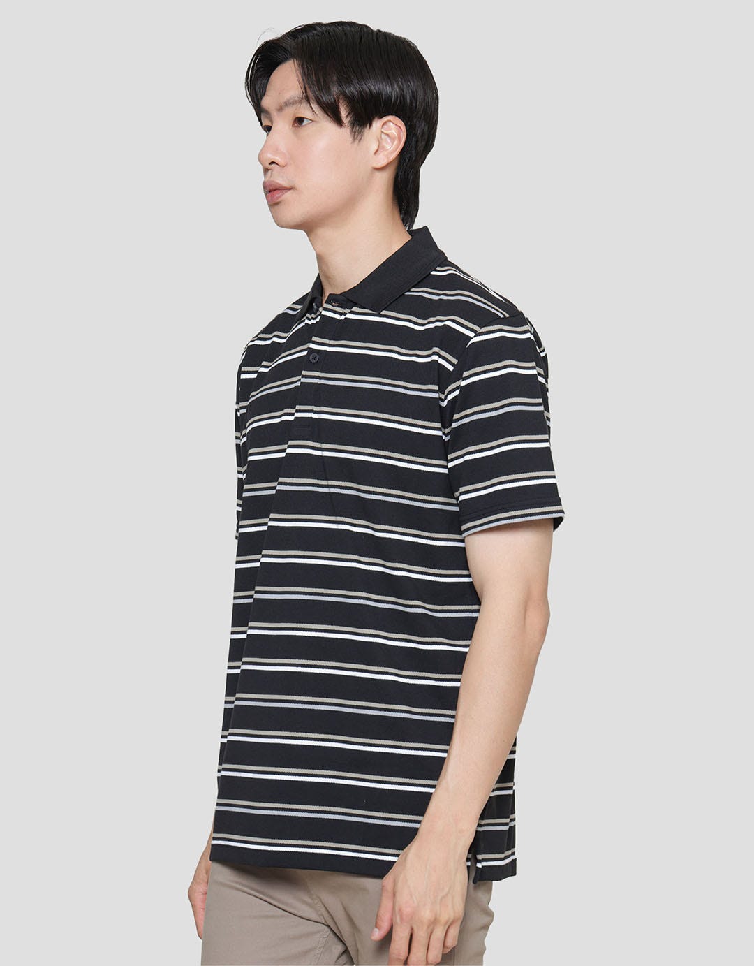 Cole Stripes Pique Team Polo Shirt Men