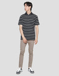 Cole Stripes Pique Tim Polo Shirt Pria