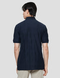 Cole Stripes Mix Texture Zipper Men's Short Sleeve Collar T-Shirt