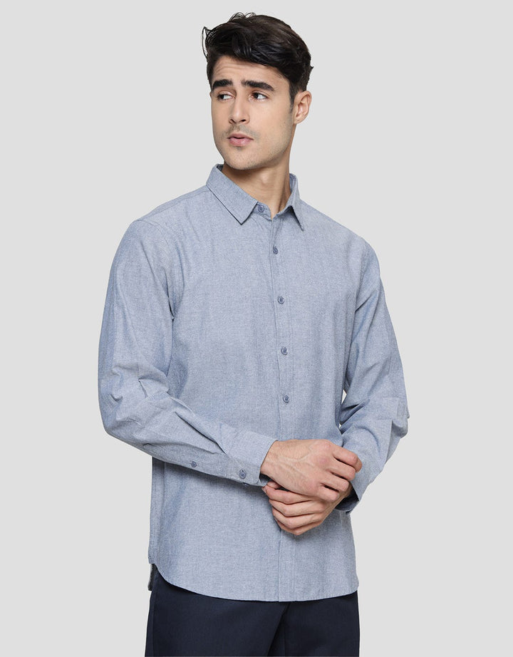 Cole Woven Solid Mvp Oxford Kemeja Lengan Panjang Pria