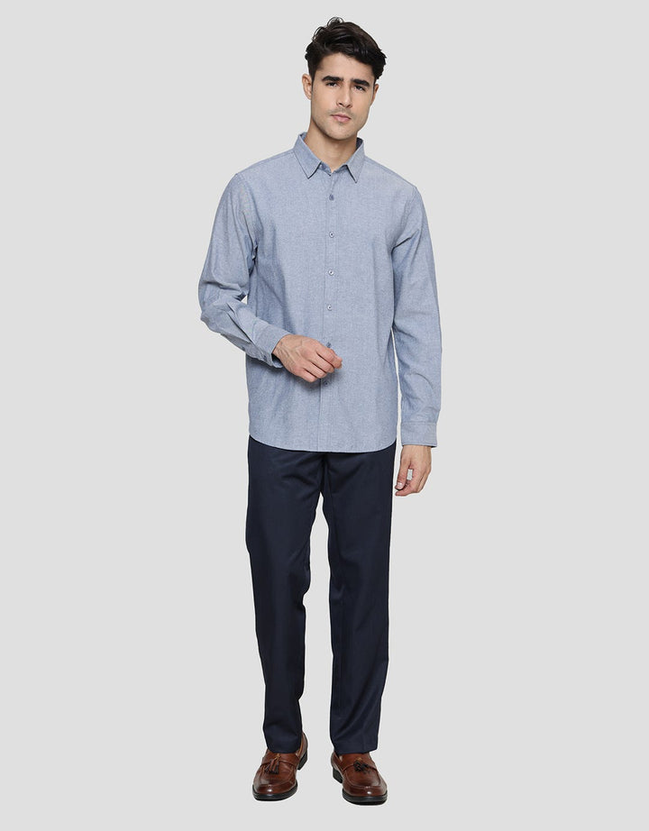 Cole Woven Solid Mvp Oxford Kemeja Lengan Panjang Pria