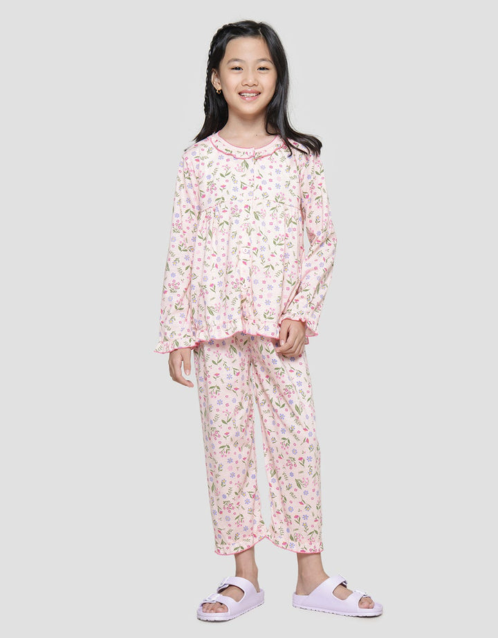 Kidz Too Print Flower Bunnycorn Girls Sleepwear Set