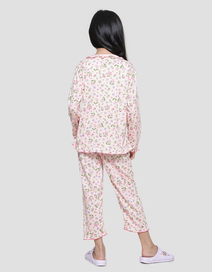 Kidz Too Print Flower Bunnycorn Girls Sleepwear Set