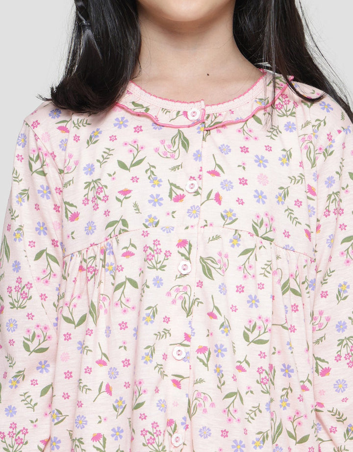 Kidz Too Print Flower Bunnycorn Girls Sleepwear Set