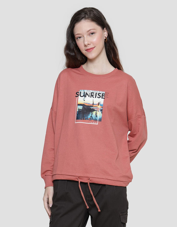 Cardinal Girl Sunrise Print Women's Sweater
