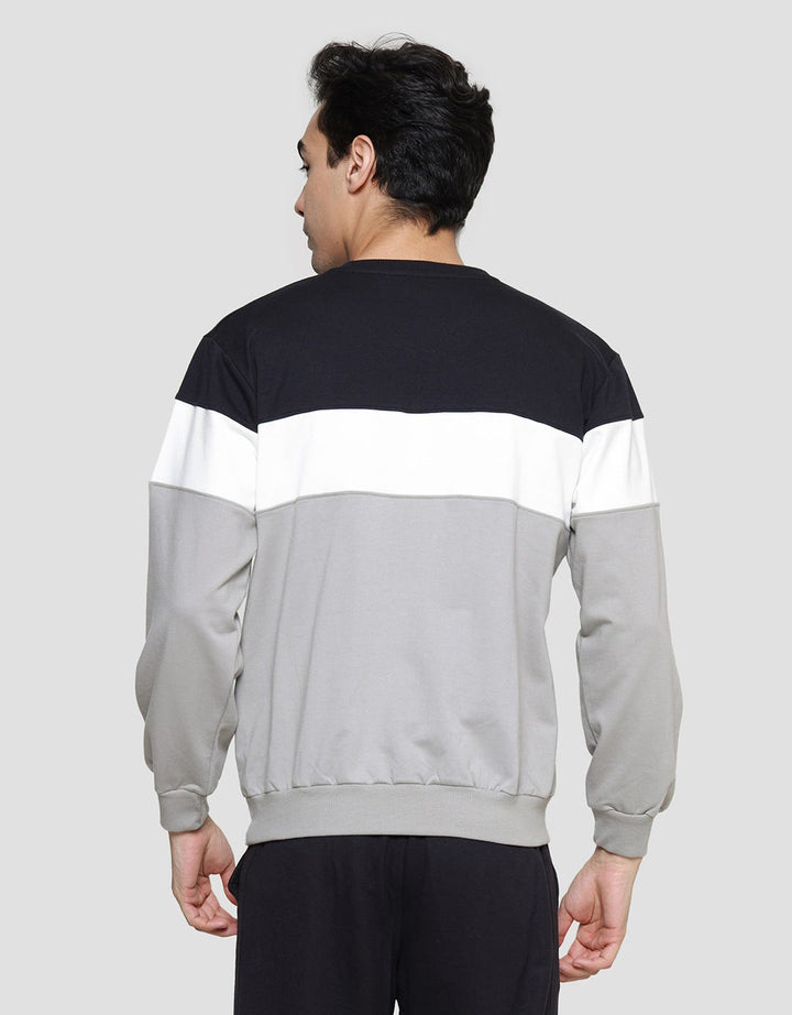 Details Color Blocking Cut And Sewn 3 Stripe Oswald Fit Men's Sweater