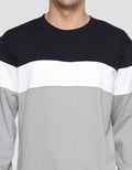 Details Color Blocking Cut And Sewn 3 Stripe Oswald Fit Men's Sweater
