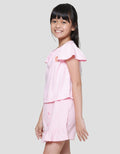 Little M Kaos Ruffle Skort Kotak Kancing 1 Set Anak Perempuan