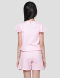Little M Kaos Ruffle Skort Kotak Kancing 1 Set Anak Perempuan