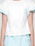 Little M Kaos Ruffle Skort Kotak Kancing 2 Baju Set Anak Perempuan