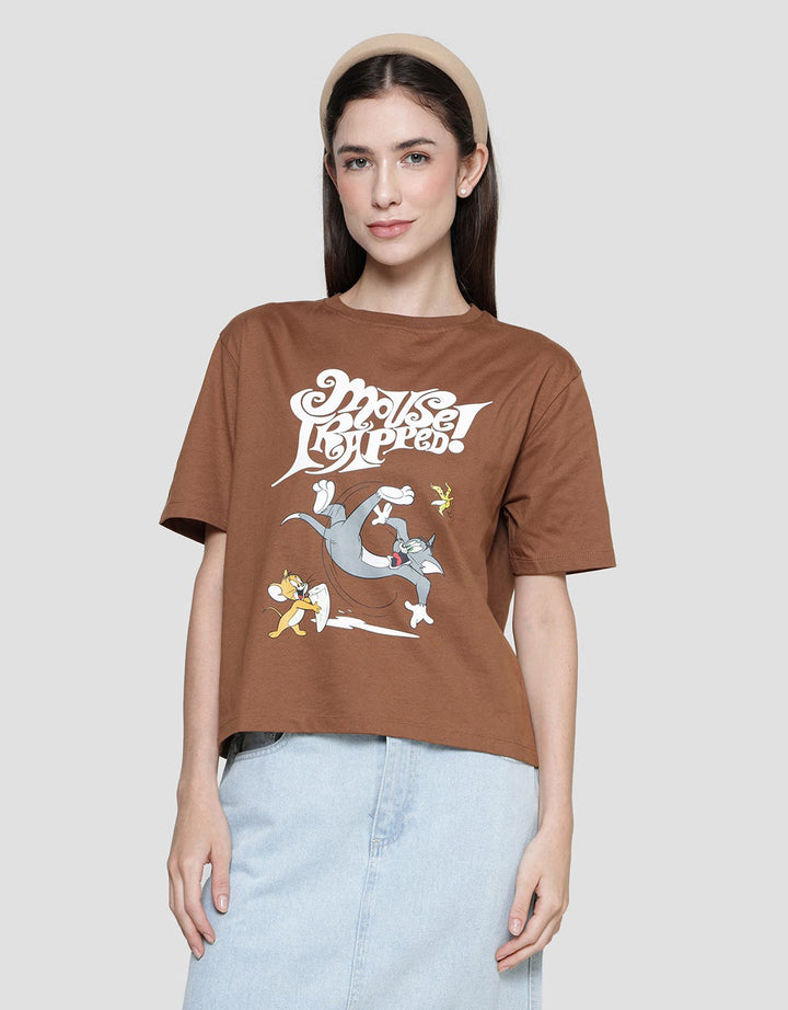 Nevada Boxy Print Tom &amp; Jerry Women's Short Sleeve T-Shirt