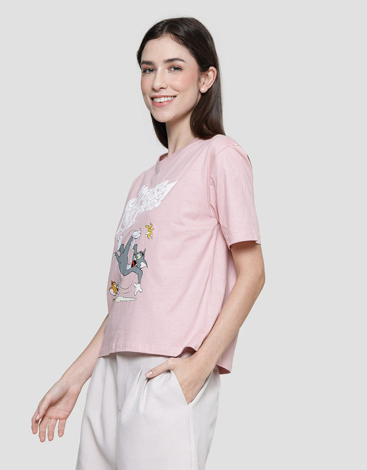 Nevada Boxy Print Tom &amp; Jerry Women's Short Sleeve T-Shirt