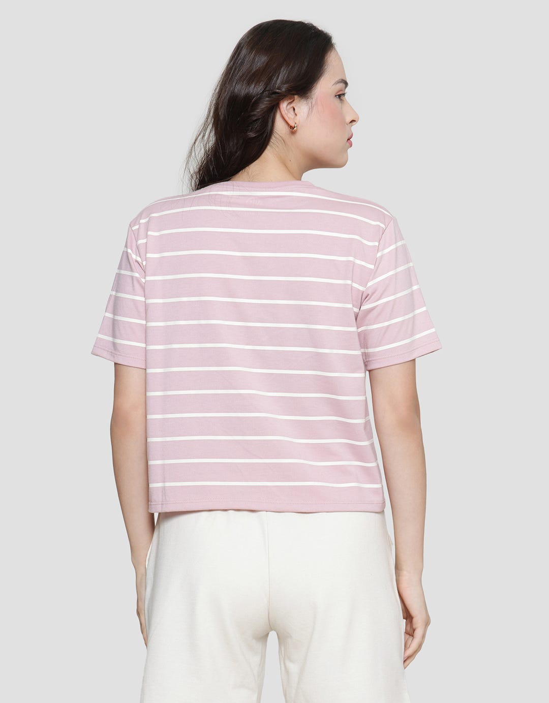 Nevada Boxy Stripe Tom & Jerry Kaos Lengan Pendek Wanita