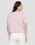 Nevada Boxy Stripe Tom & Jerry Kaos Lengan Pendek Wanita