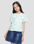 Aero Full Print Animal Outline 2 Kaos Lengan Pendek Anak Perempuan