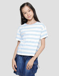 Aero Fullprint Stripes 4 Girls Short Sleeve T-Shirt