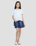Aero Fullprint Stripes 4 Girls Short Sleeve T-Shirt