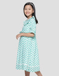 Sweet Miss Batik Kawung Krah Embroidery Midi Dress for Girls