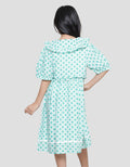 Sweet Miss Batik Kawung Krah Embroidery Midi Dress for Girls