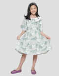 Sweet Miss Batik Flower Krah Embroidery Geber Midi Dress for Girls
