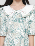 Sweet Miss Batik Flower Krah Embroidery Geber Midi Dress for Girls