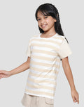 Nevada Full Print Stripes Kaos Lengan Pendek Anak Perempuan