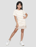 Nevada Full Print Stripes Kaos Lengan Pendek Anak Perempuan