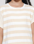 Nevada Full Print Stripes Kaos Lengan Pendek Anak Perempuan