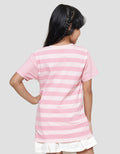 Nevada Basic Full Print Stripes Kaos Lengan Pendek Anak Perempuan