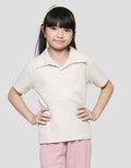 Nevada Texture Plain Girls Collar T-Shirt