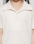 Nevada Texture Plain Girls Collar T-Shirt