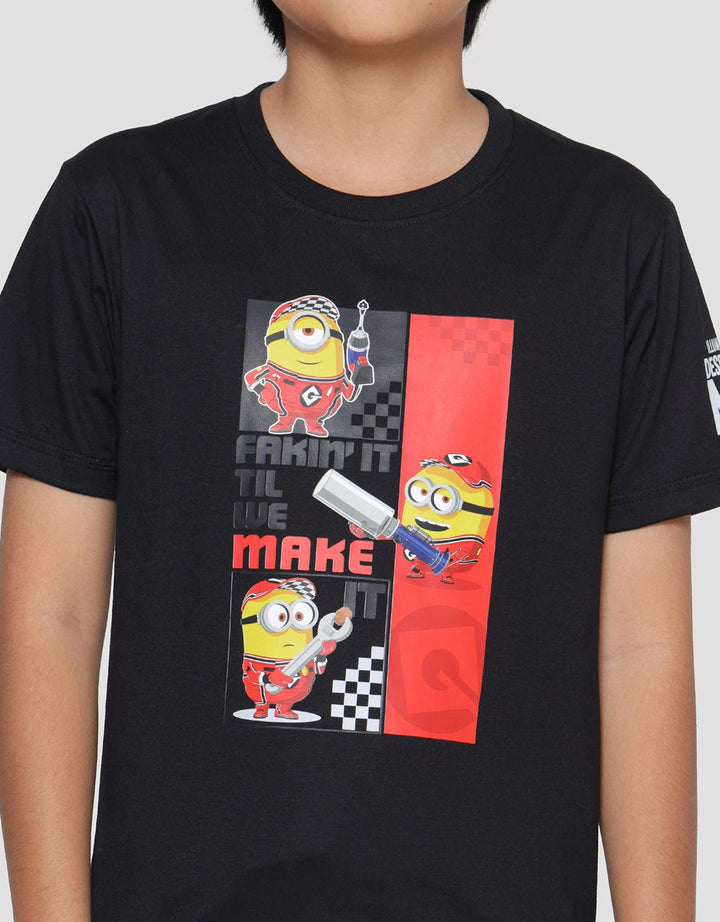 Character Minions Movie Make Print Kaos Lengan Pendek Anak Laki-laki