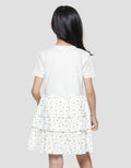 Little M Ruffle 3 Tumpuk Tulisan Midi Dress Anak Perempuan