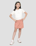 Little M Stripe Sablon Tengah 1 Kaos Lengan Pendek Anak Perempuan